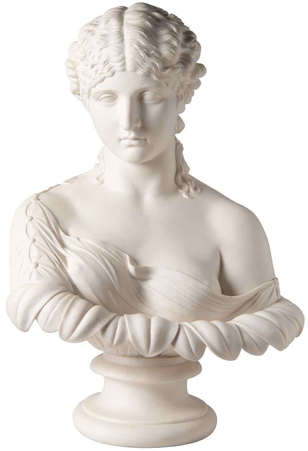 19th Century Neoclassical Female Parian Bust 5