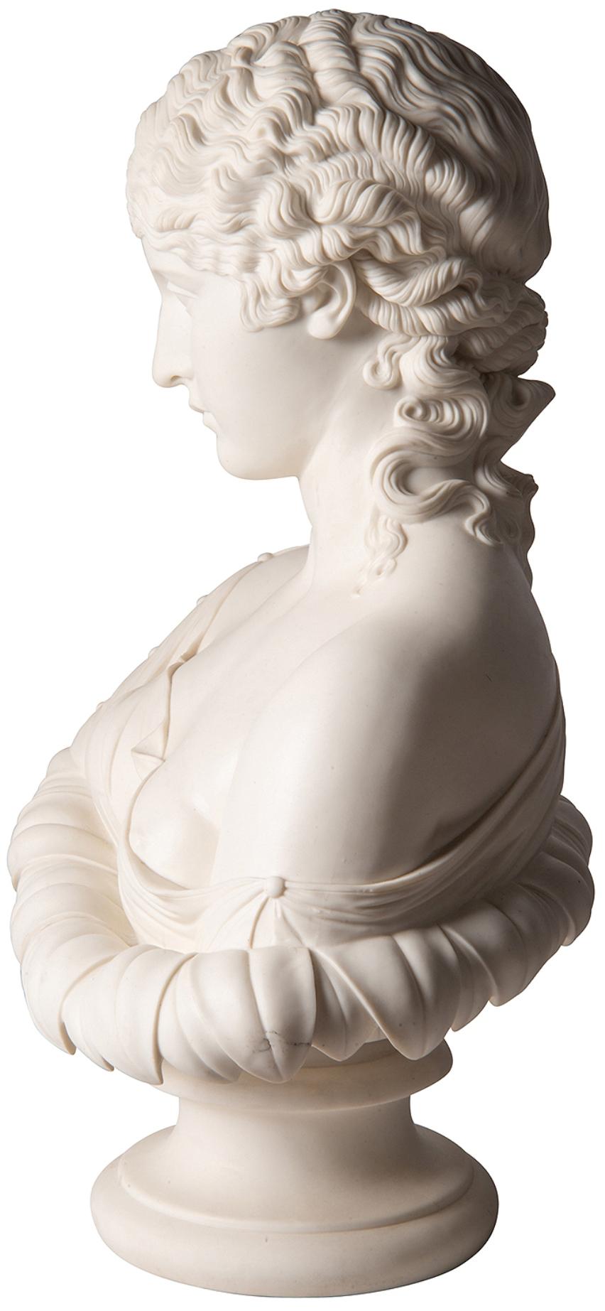 19th Century Neoclassical Female Parian Bust In Good Condition In Brighton, Sussex