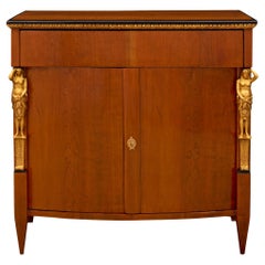 Antique 19th Century Neo-Classical St. Cherrywood, Fruitwood and Giltwood Cabinet