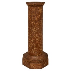 19th century Neo-Classical st. faux painted marble column.