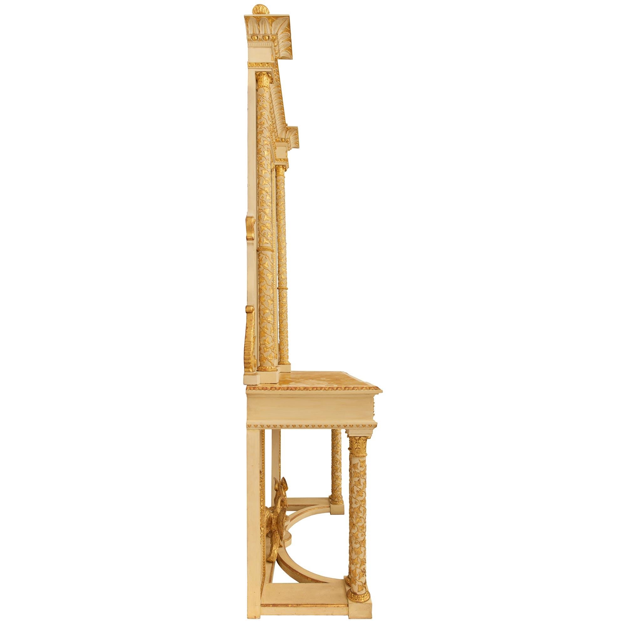 19. Jh. Neoklassizistische Konsole und Spiegel aus patiniertem Wood und Giltwood (Neoklassisch) im Angebot