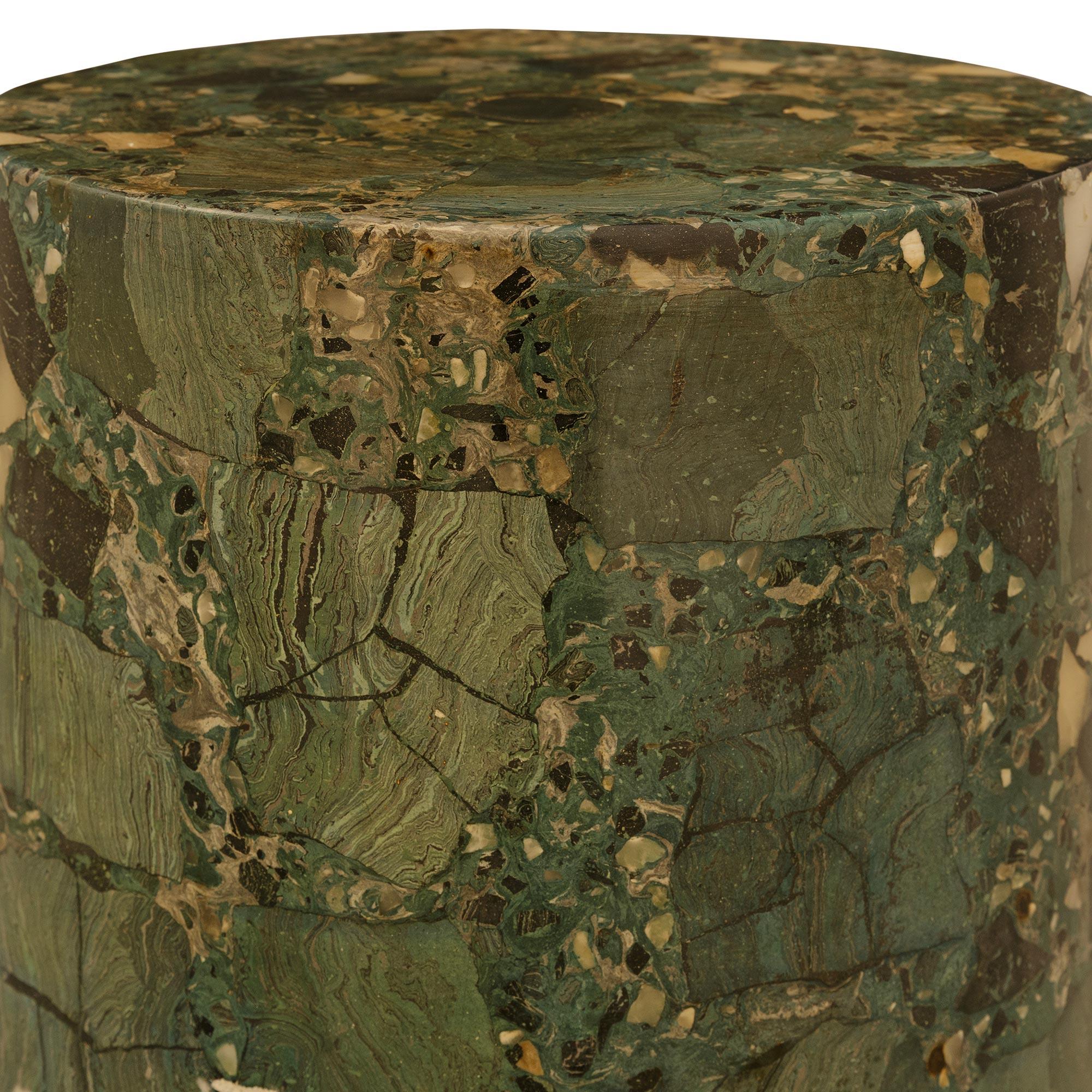 Italian 19th century Neo-Classical st. Scagliola and patinated Wood pedestal/column For Sale