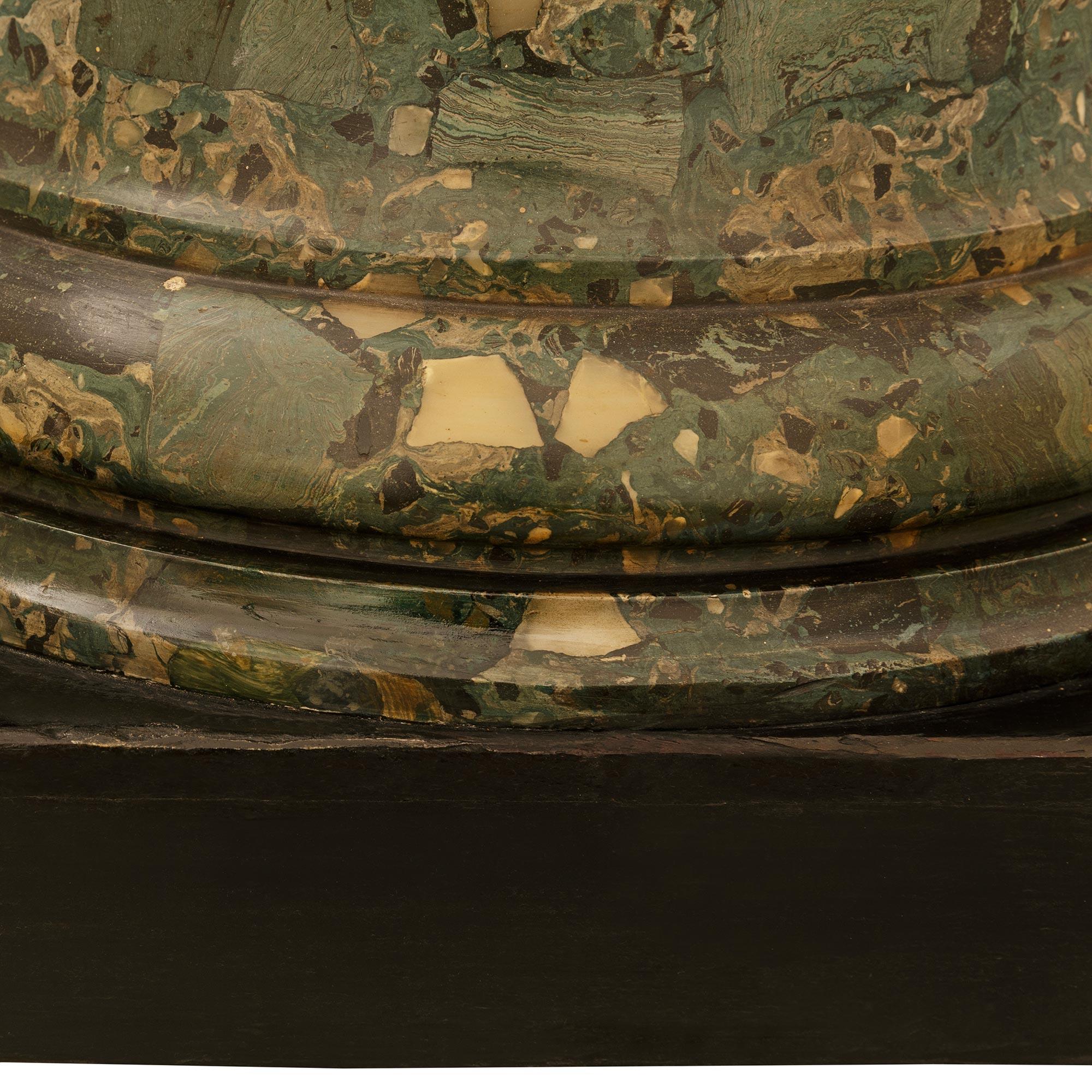 19th century Neo-Classical st. Scagliola and patinated Wood pedestal/column For Sale 1
