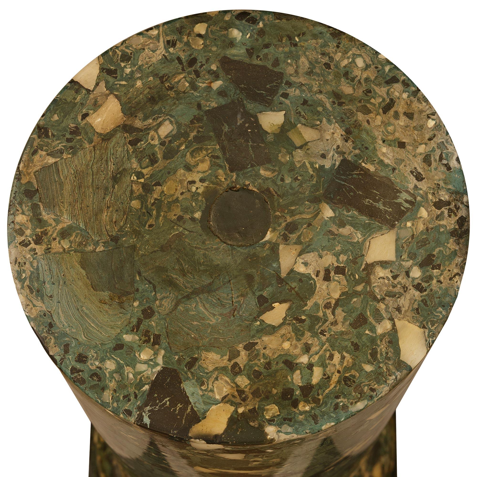 19th century Neo-Classical st. Scagliola and patinated Wood pedestal/column For Sale 2