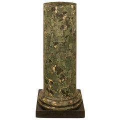 Antique 19th century Neo-Classical st. Scagliola and patinated Wood pedestal/column