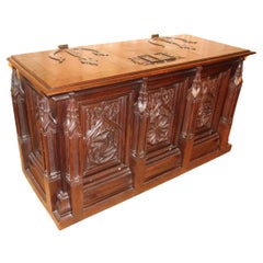 19th Century Neo-Gothic Chest Inspired by a Model from the Museum of Decorative