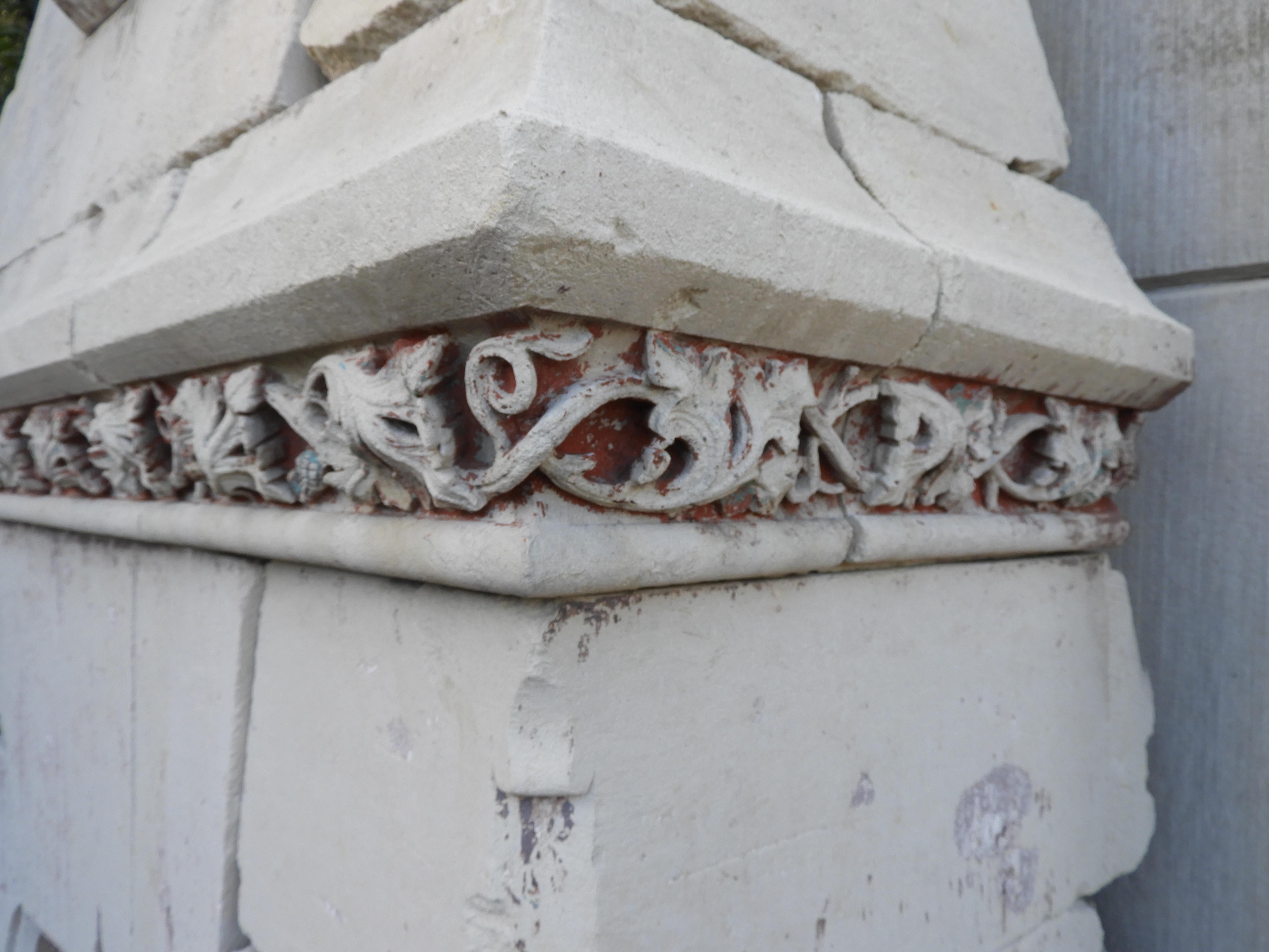 Limestone 19th Century Neo Gothic Fireplace from Wine Estate For Sale