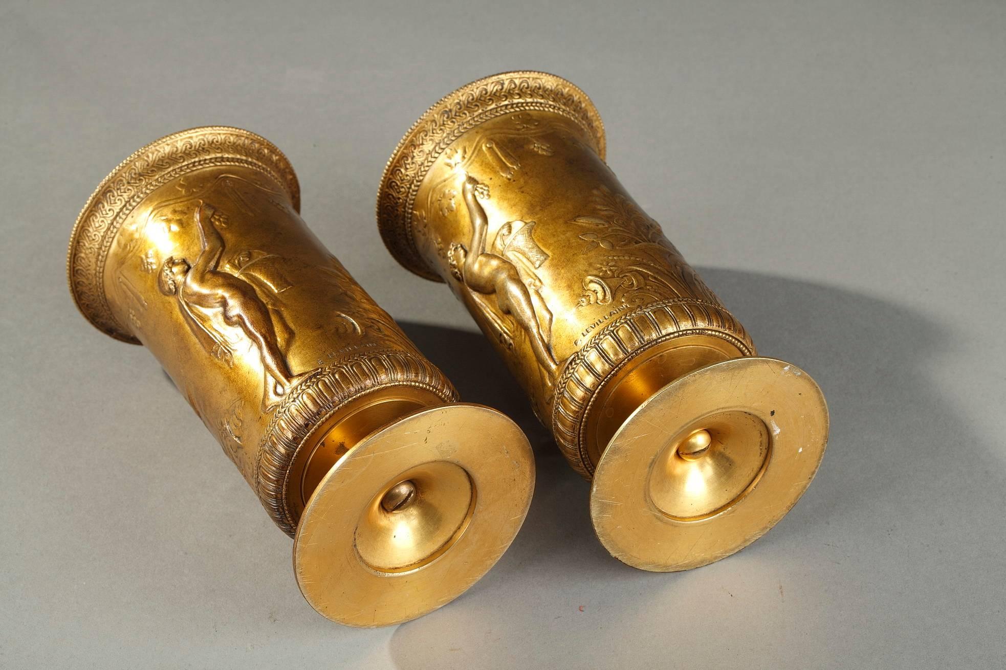 19th Century Neo-Greek Style Ormolu Cups by Ferdinand Levillain and Barbedienne 3