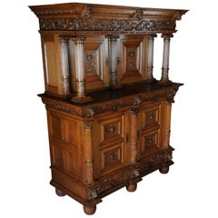 19th Century Neo Renaissance Cabinet Buffet, Solid Oak