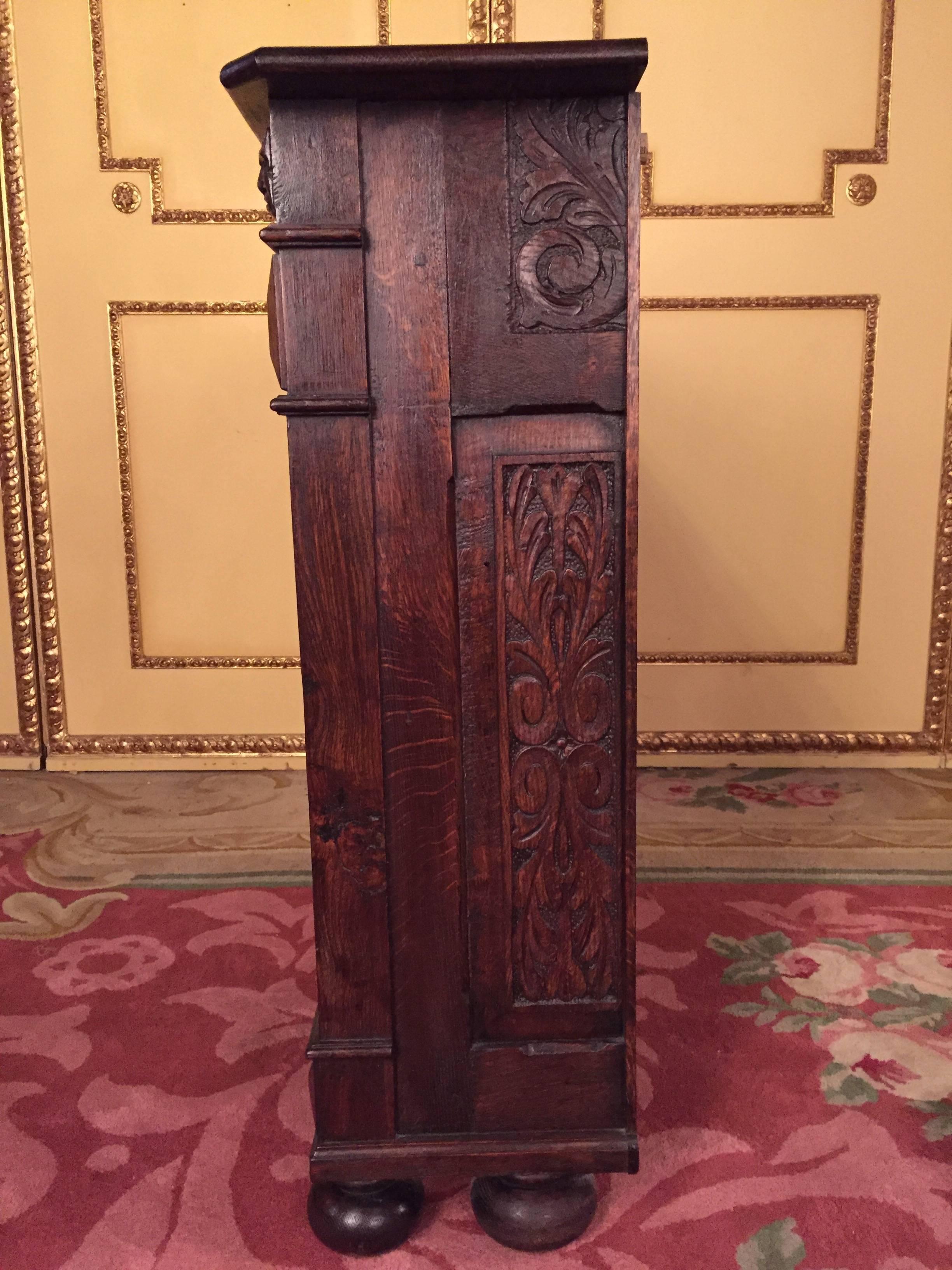 19th Century Neo Renaissance Cabinet Sideboard Solid Oak 1870s For Sale 3