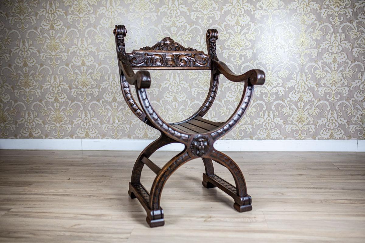 We present you an oak X frame chair circa 1885-1890 - so called 