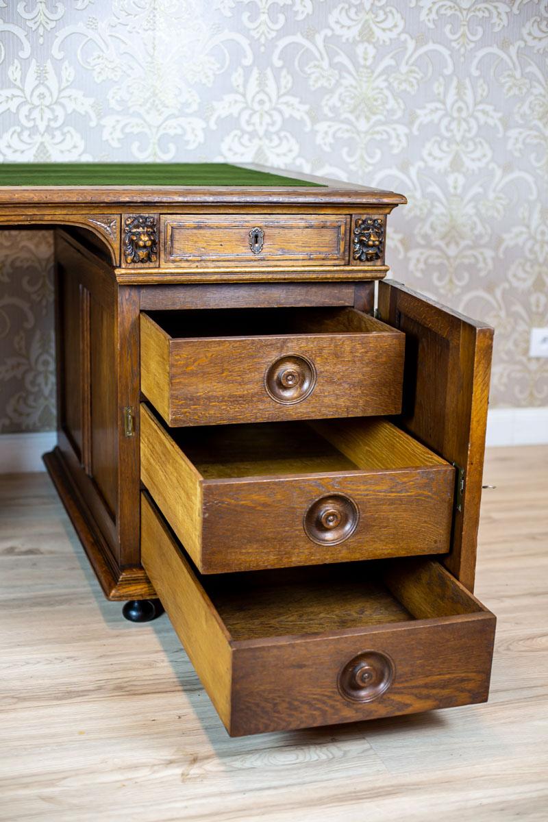 19th Century Neo-Renaissance Oak Desk 3