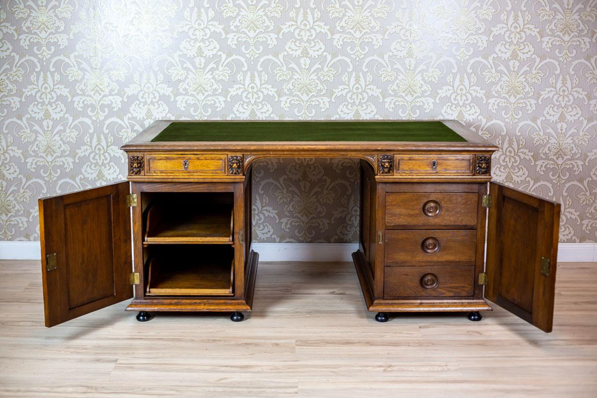 19th Century Neo-Renaissance Oak Desk 1