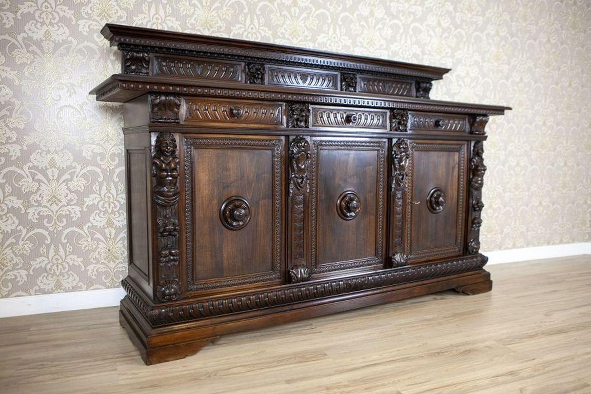 Quercia Credenza neorinascimentale in Oak del XIX secolo in marrone scuro in vendita