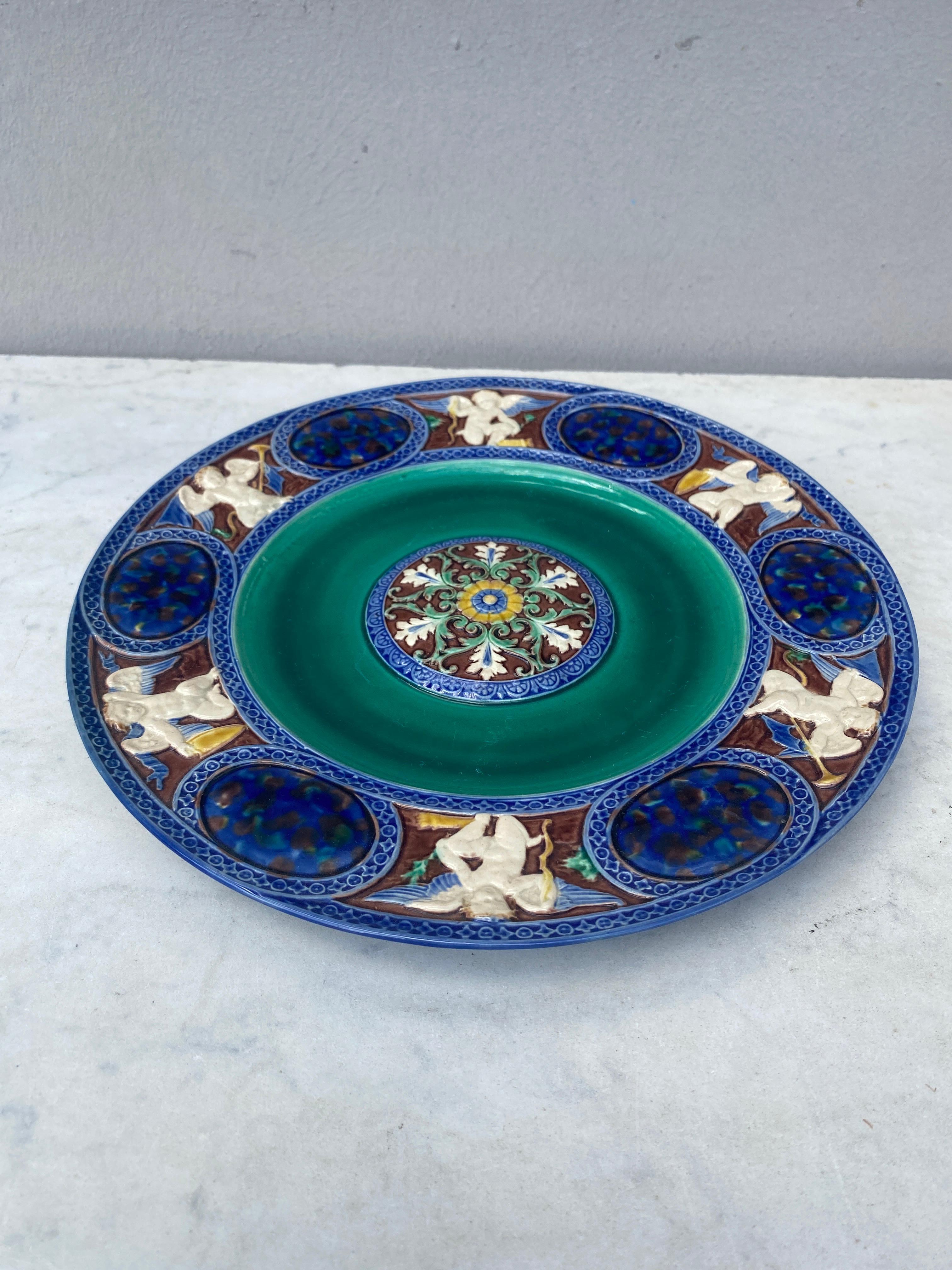 Victorian 19th Century Neo-Renaissance Palissy Plate signed Minton. For Sale