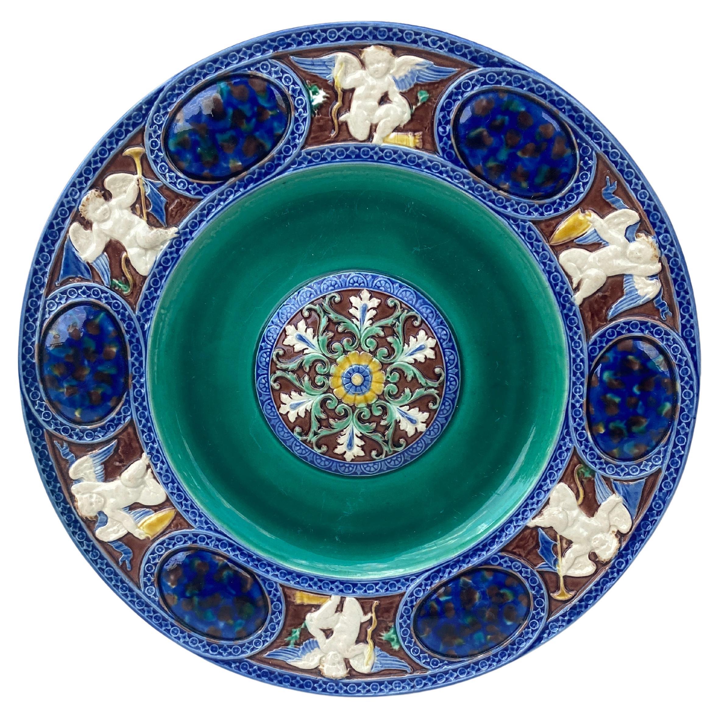 19th Century Neo-Renaissance Palissy Plate signed Minton. For Sale
