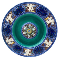 Neo-Renaissance-Palissy-Teller des 19. Jahrhunderts, signiert Minton.