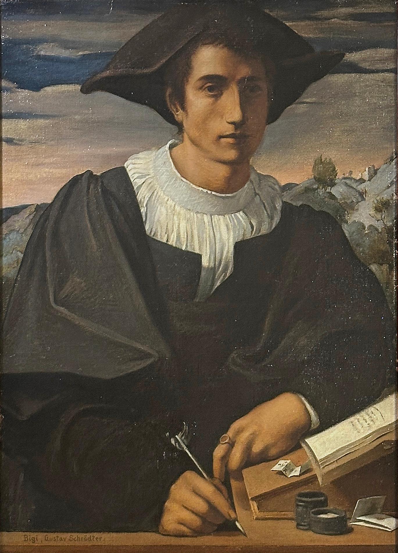 Renaissance Revival 19th CENTURY NEO-RENAISSANCE PORTRAIT OF A YOUNG MAN For Sale