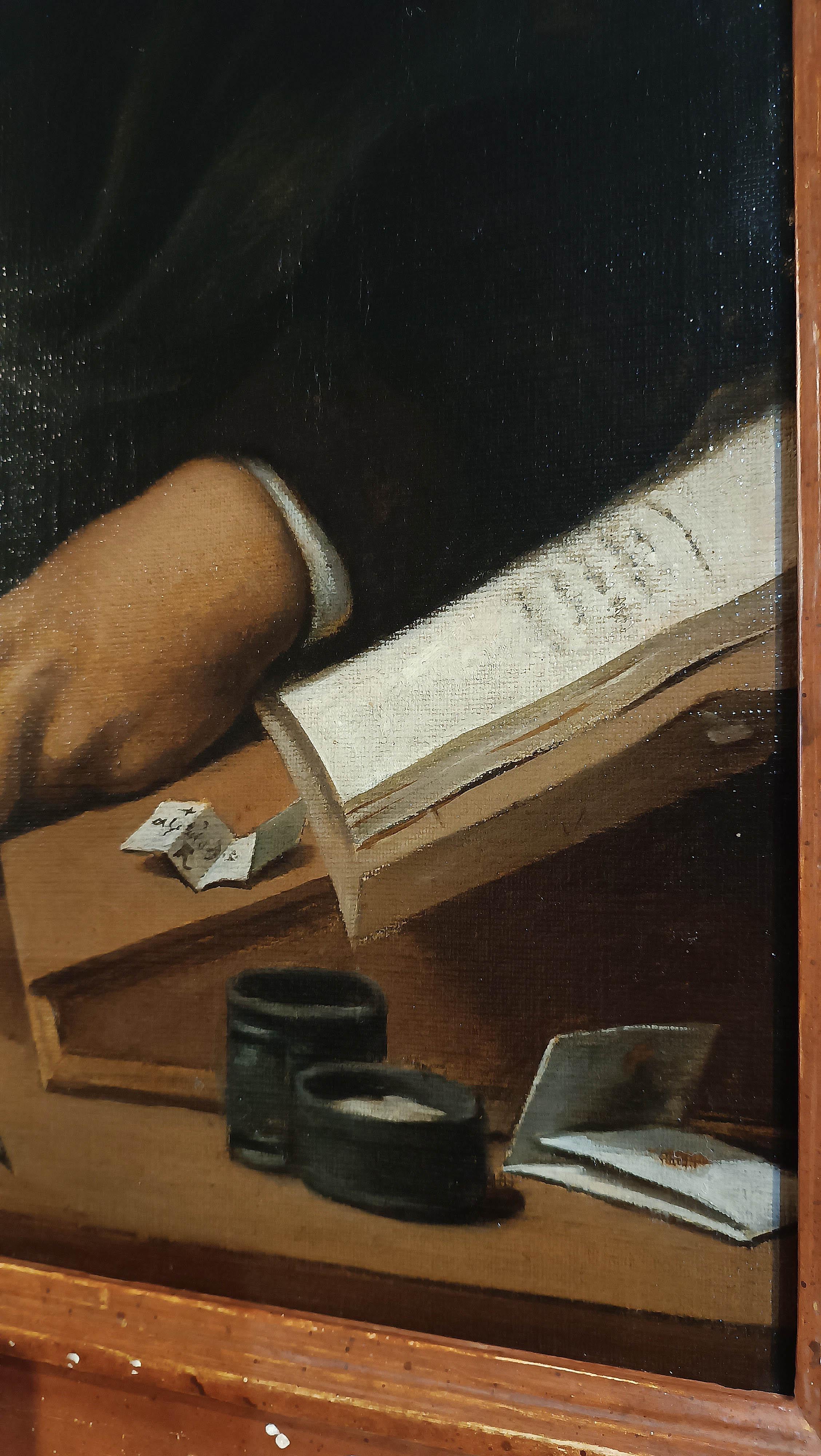 19th CENTURY NEO-RENAISSANCE PORTRAIT OF A YOUNG MAN In Good Condition For Sale In Firenze, FI