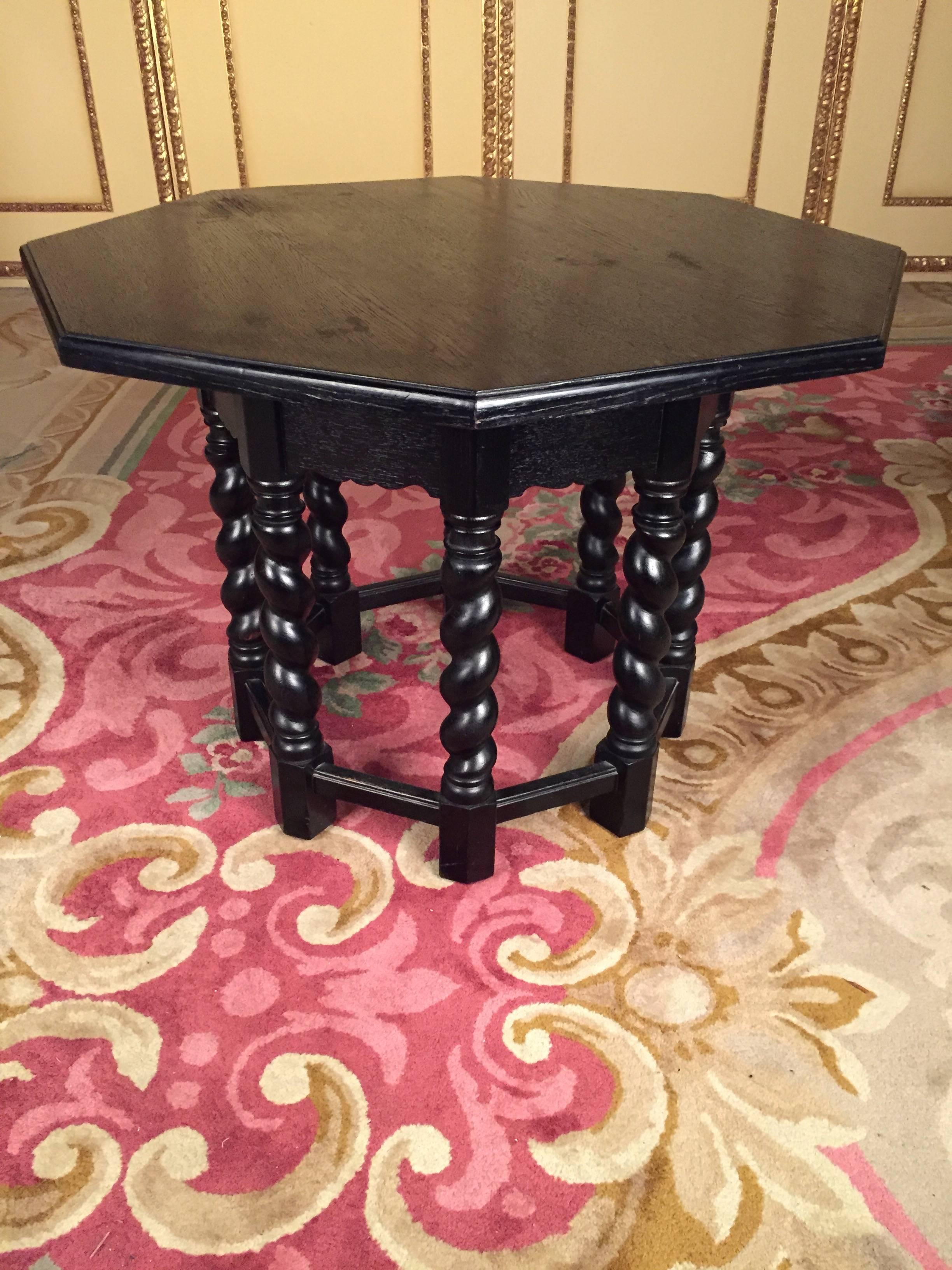 19th Century Neo Renaissance Salon Table Solid Oak For Sale 1