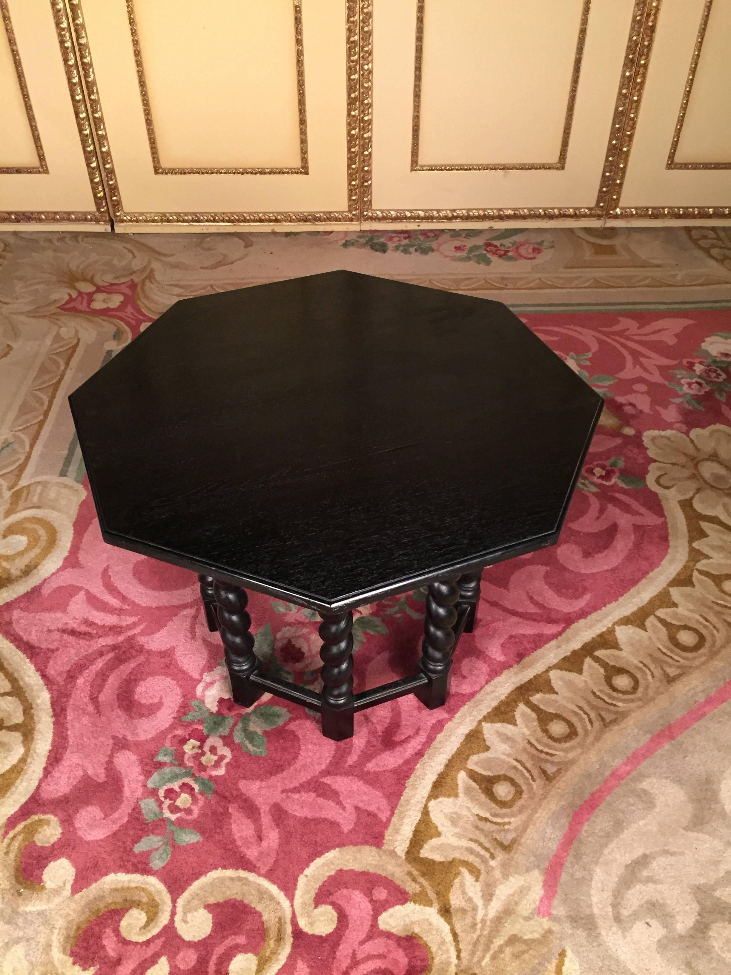 19th Century Neo Renaissance Salon Table Solid Oak For Sale 2