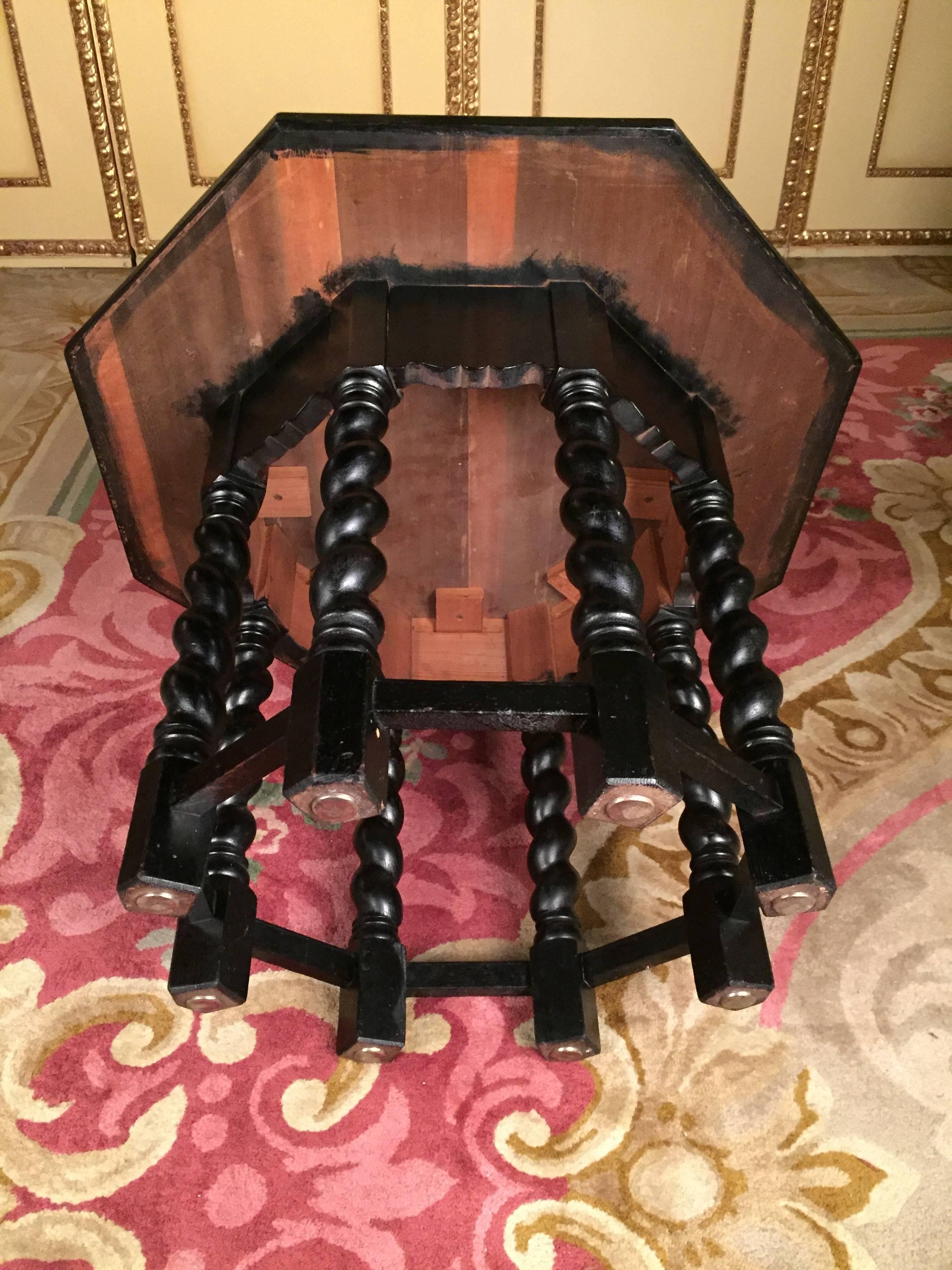 19th Century Neo Renaissance Salon Table Solid Oak For Sale 3