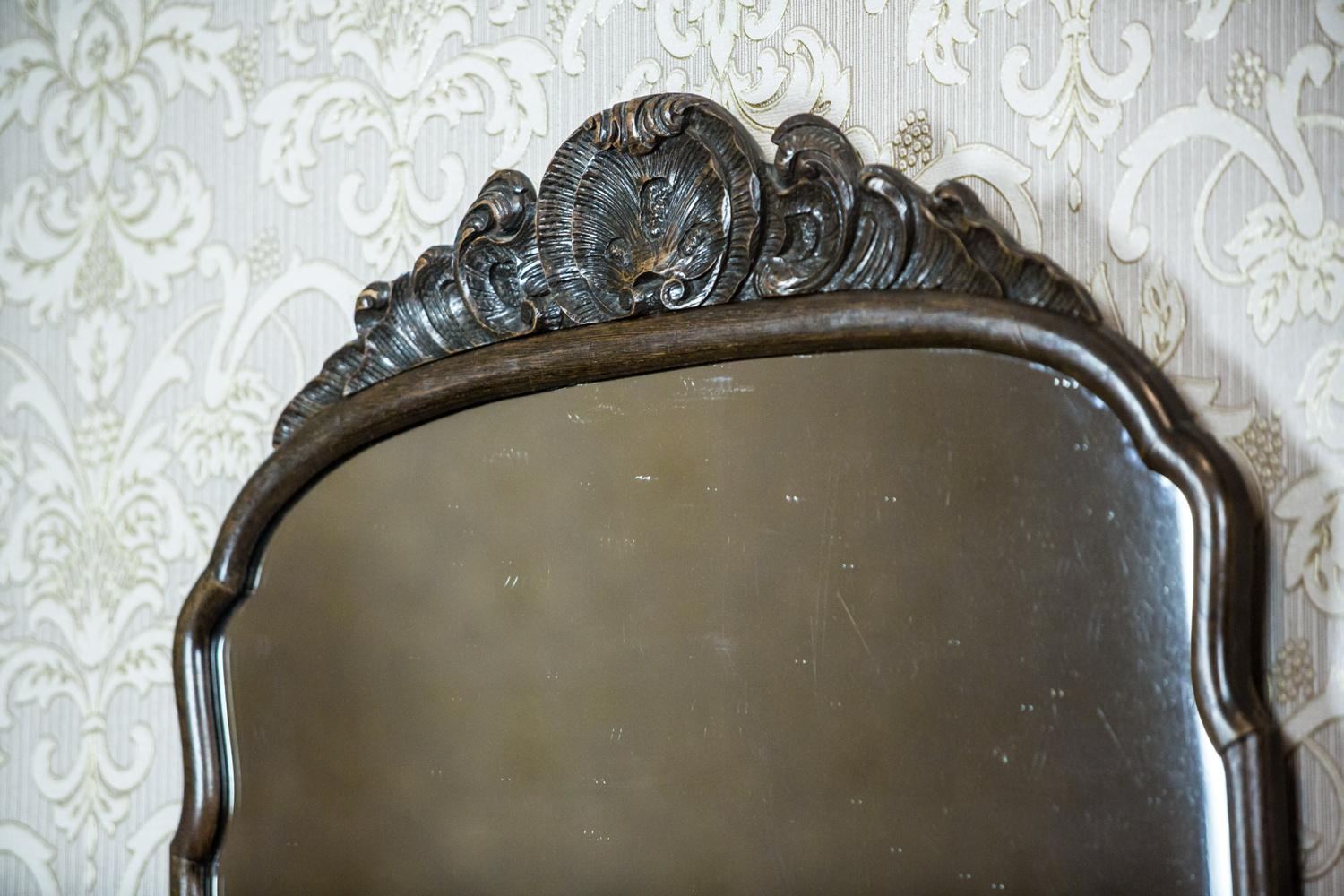 Rococo Revival 19th-Century Neo-Rococo Mirror in a Wooden Frame For Sale
