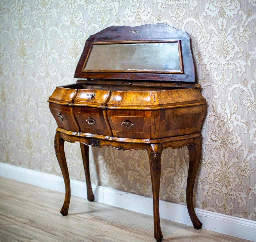 19th Century Neo-Rococo Walnut Console Table-Vanity 10
