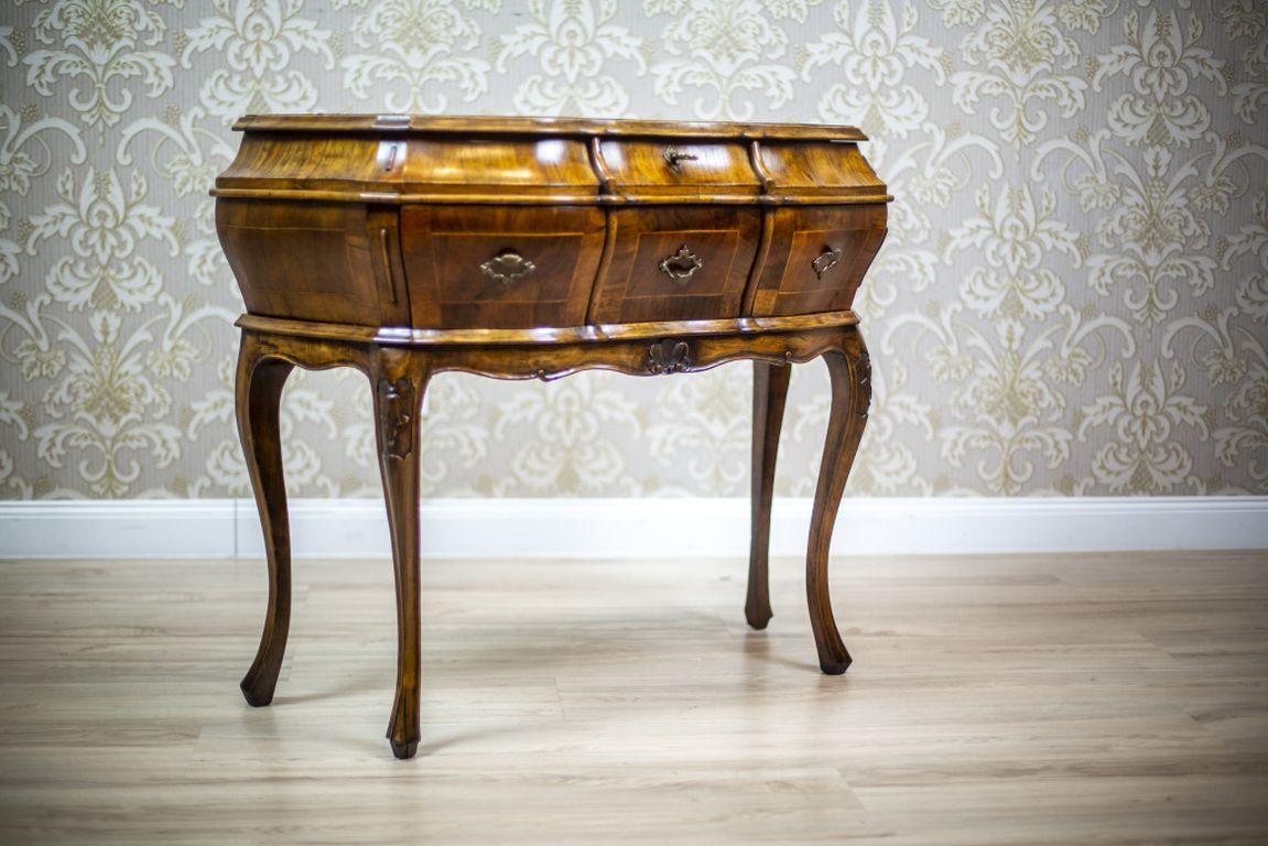 French 19th Century Neo-Rococo Walnut Console Table-Vanity