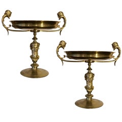 19th Century Neoclassic Golden Bronze French Footed Bowls, 1890s