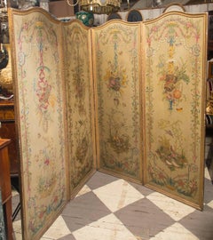 19th Century Neoclassic Style Painted Wood Screen