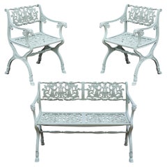 19th Century Neoclassical American Iron Furniture Suite