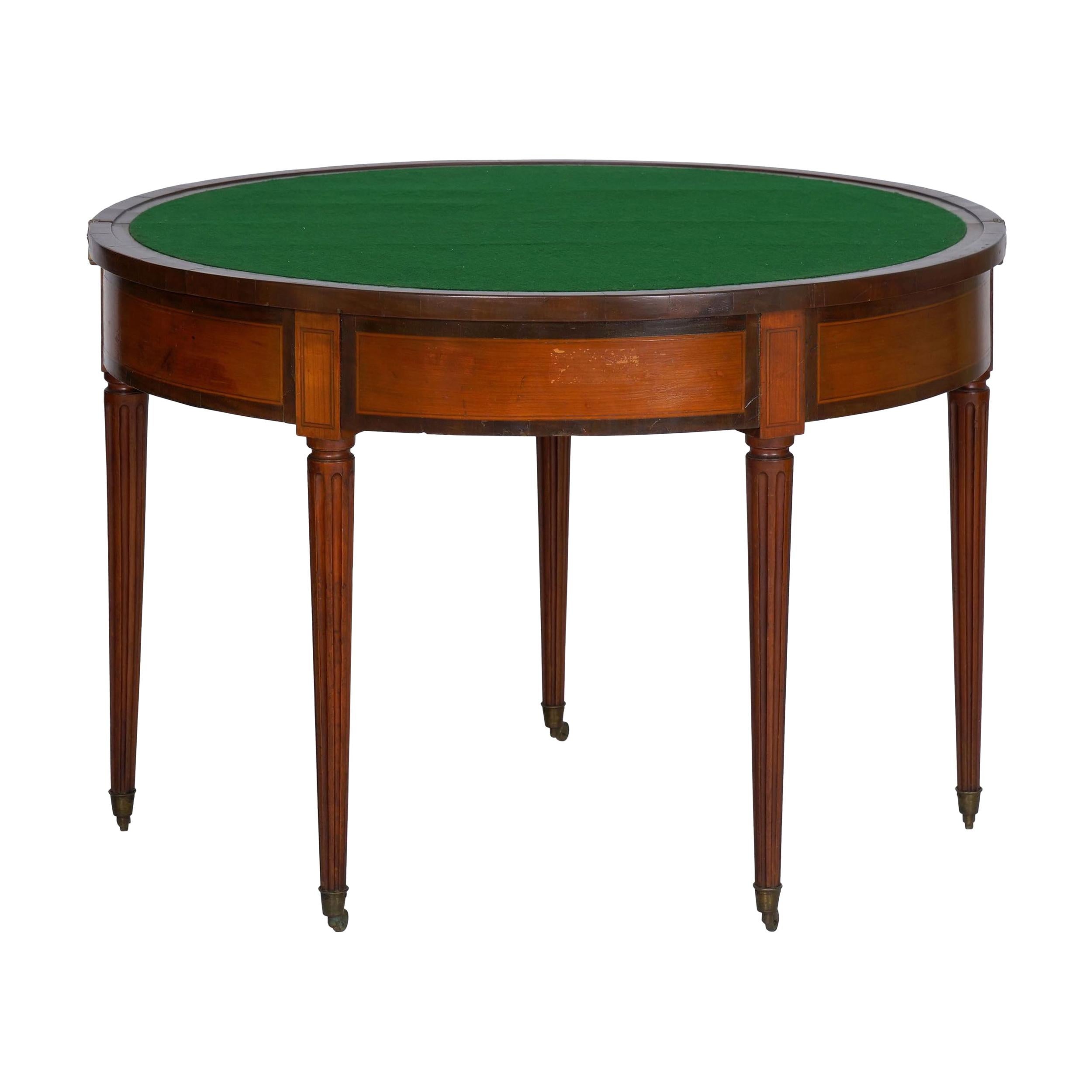 19th Century Neoclassical Antique Fruitwood Card Games Table with Triple Top