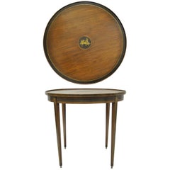 19th Century Neoclassical Brass Inlaid Mahogany Bouillotte Centre Table Round