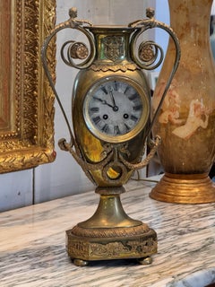 19th Century Neoclassical Brass Urn Clock