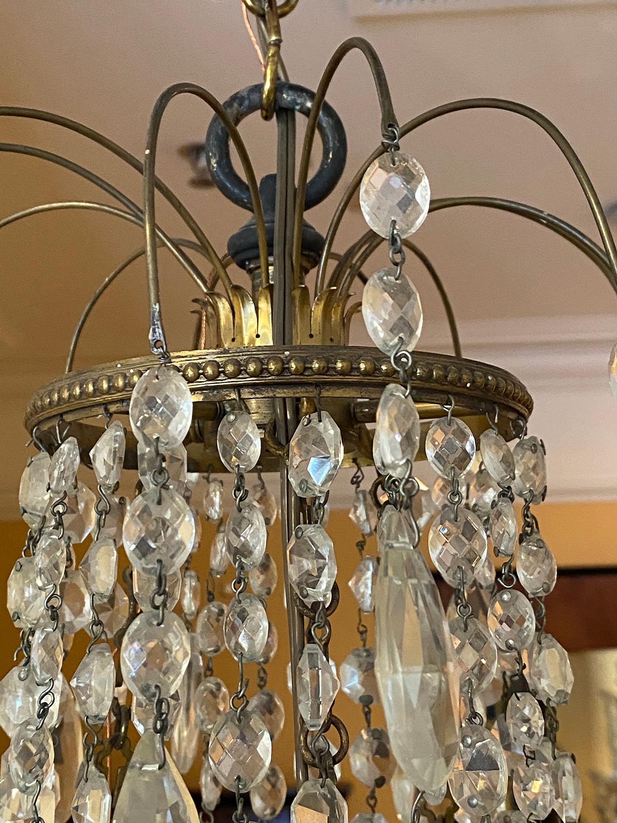 19th Century Neoclassical Bronze and Crystal Six-Arm Chandelier 13