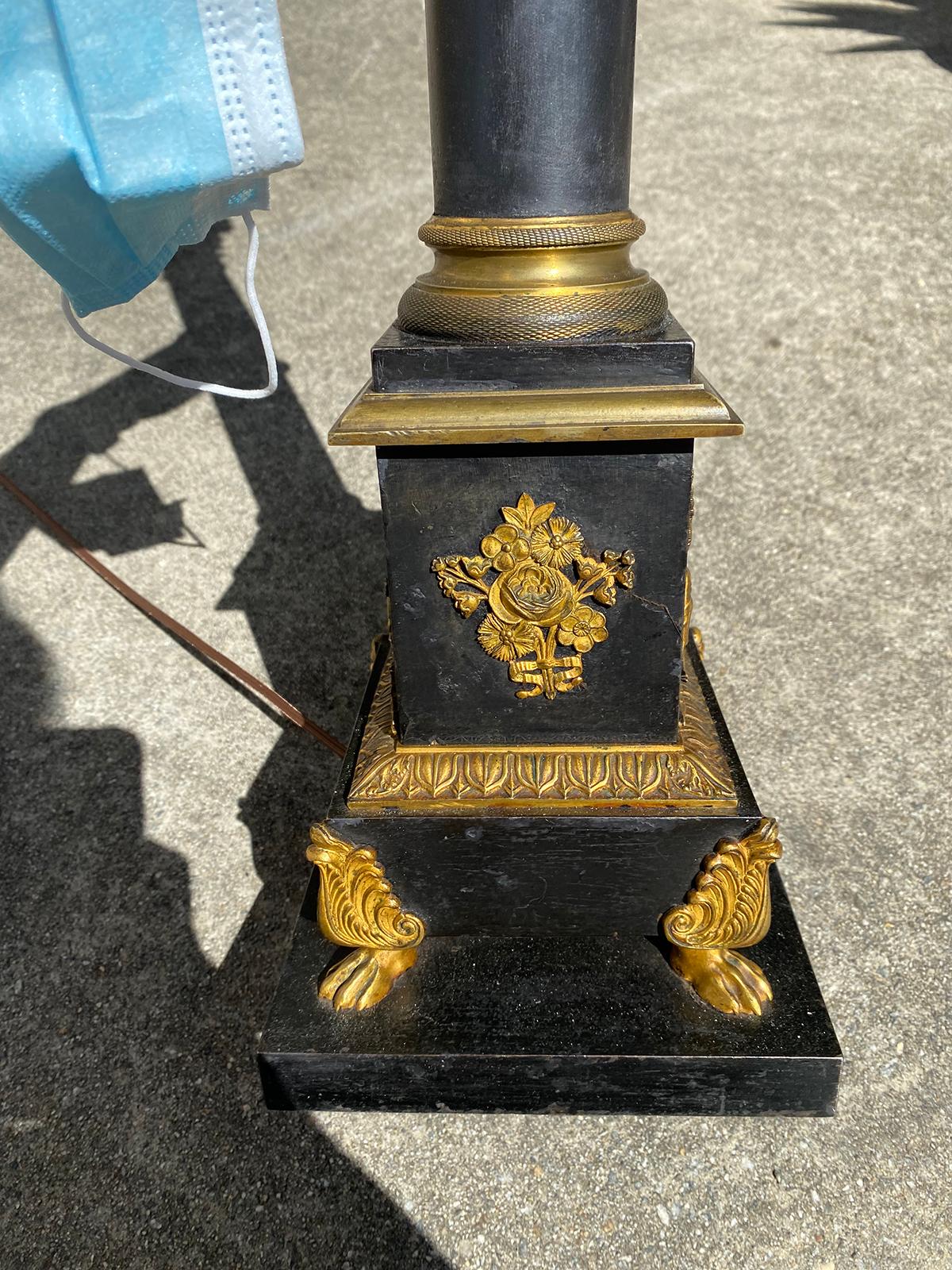 19th Century Neoclassical Bronze Mounted Tole Lamp 7