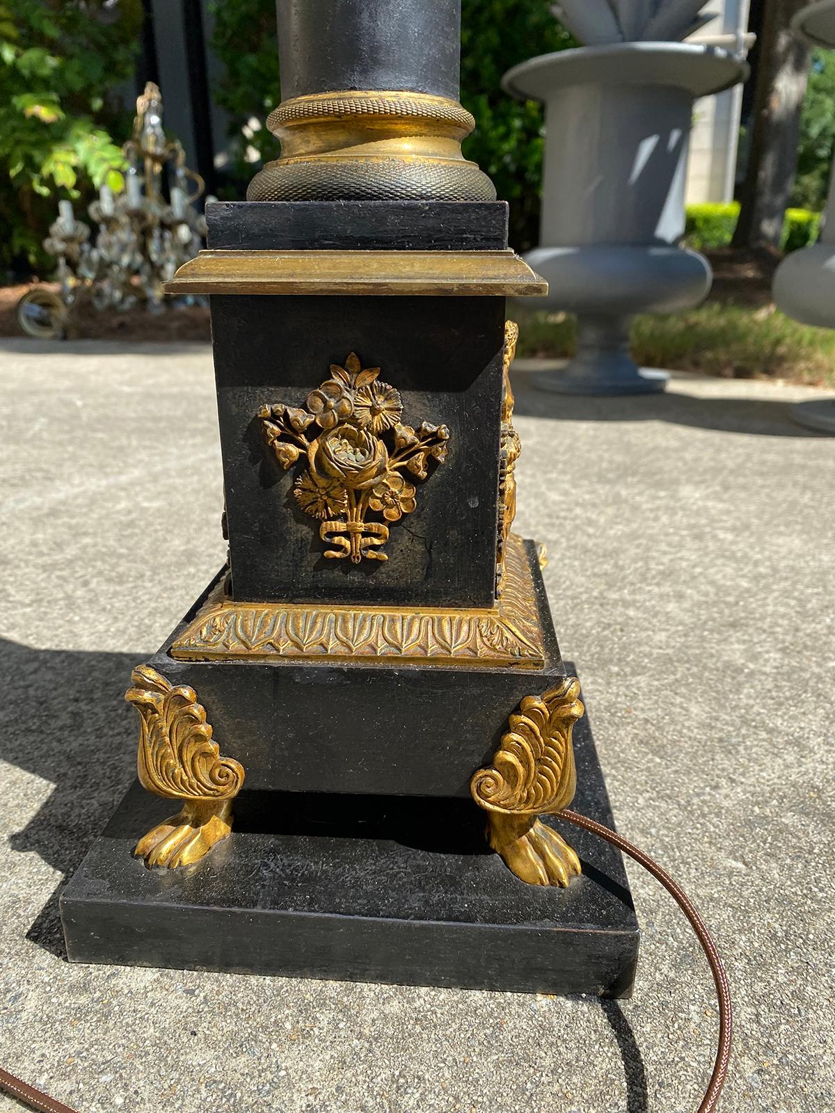 19th Century Neoclassical Bronze Mounted Tole Lamp 9