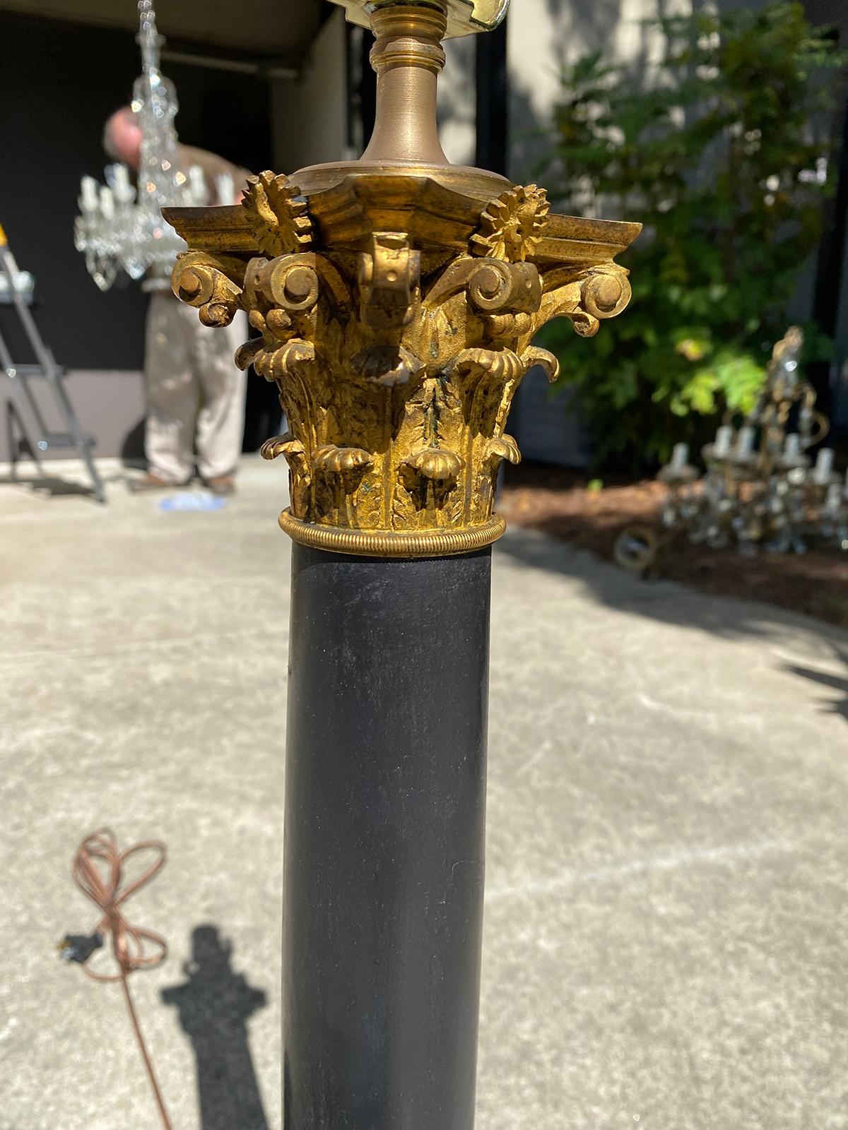 19th Century Neoclassical Bronze Mounted Tole Lamp 3