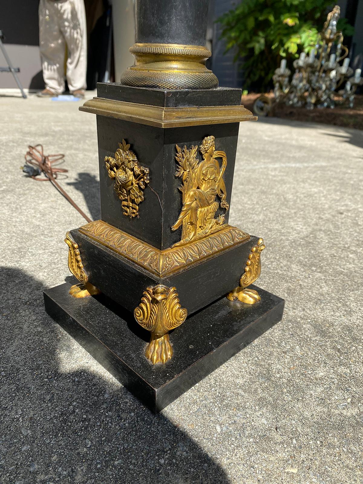 19th Century Neoclassical Bronze Mounted Tole Lamp 5
