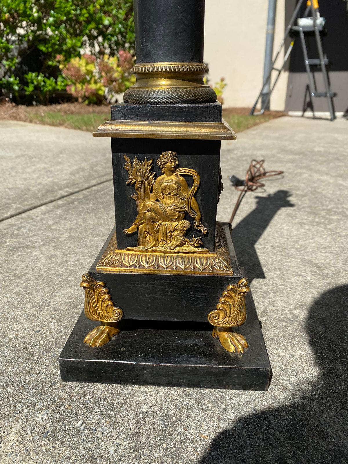 19th Century Neoclassical Bronze Mounted Tole Lamp 6