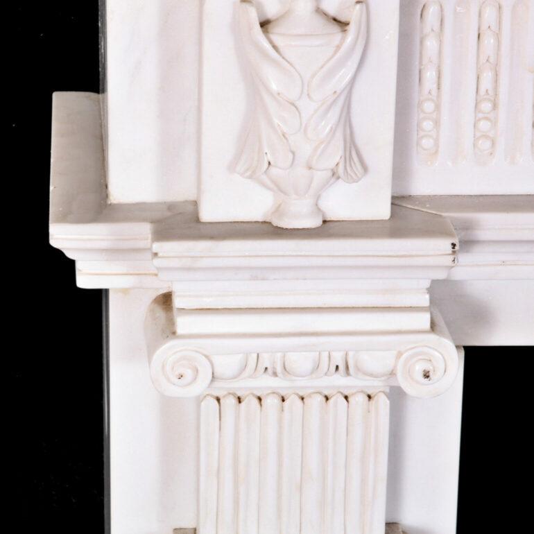 19th Century Neoclassical Carrara Marble Mantle or Fire Surround 1