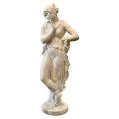 19th Century Neoclassical Carved Marble Statue of Canova's Dancing Woman