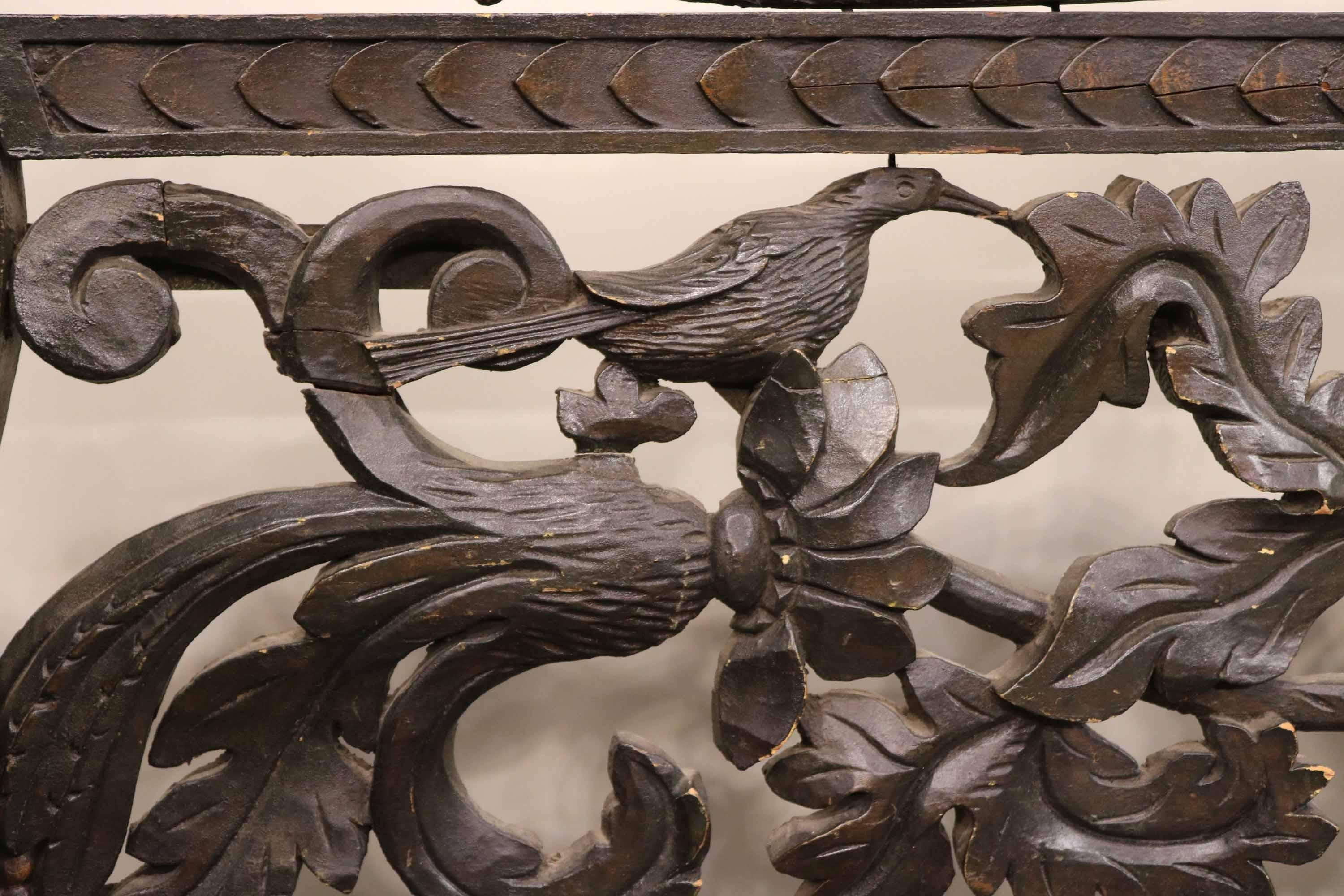 Beech 19th Century Neoclassical Carved Settee with Serpent Form
