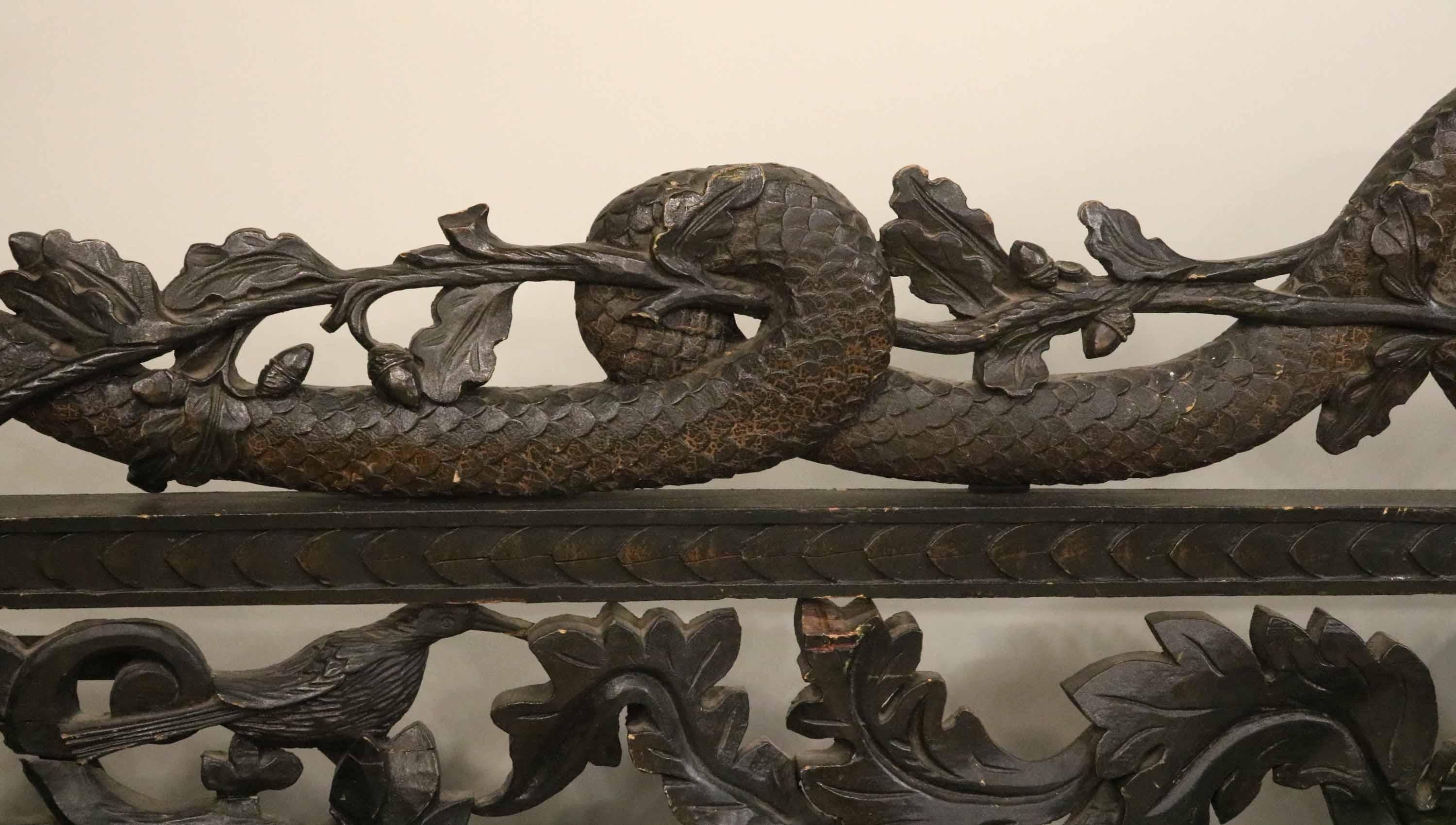 19th Century Neoclassical Carved Settee with Serpent Form 2