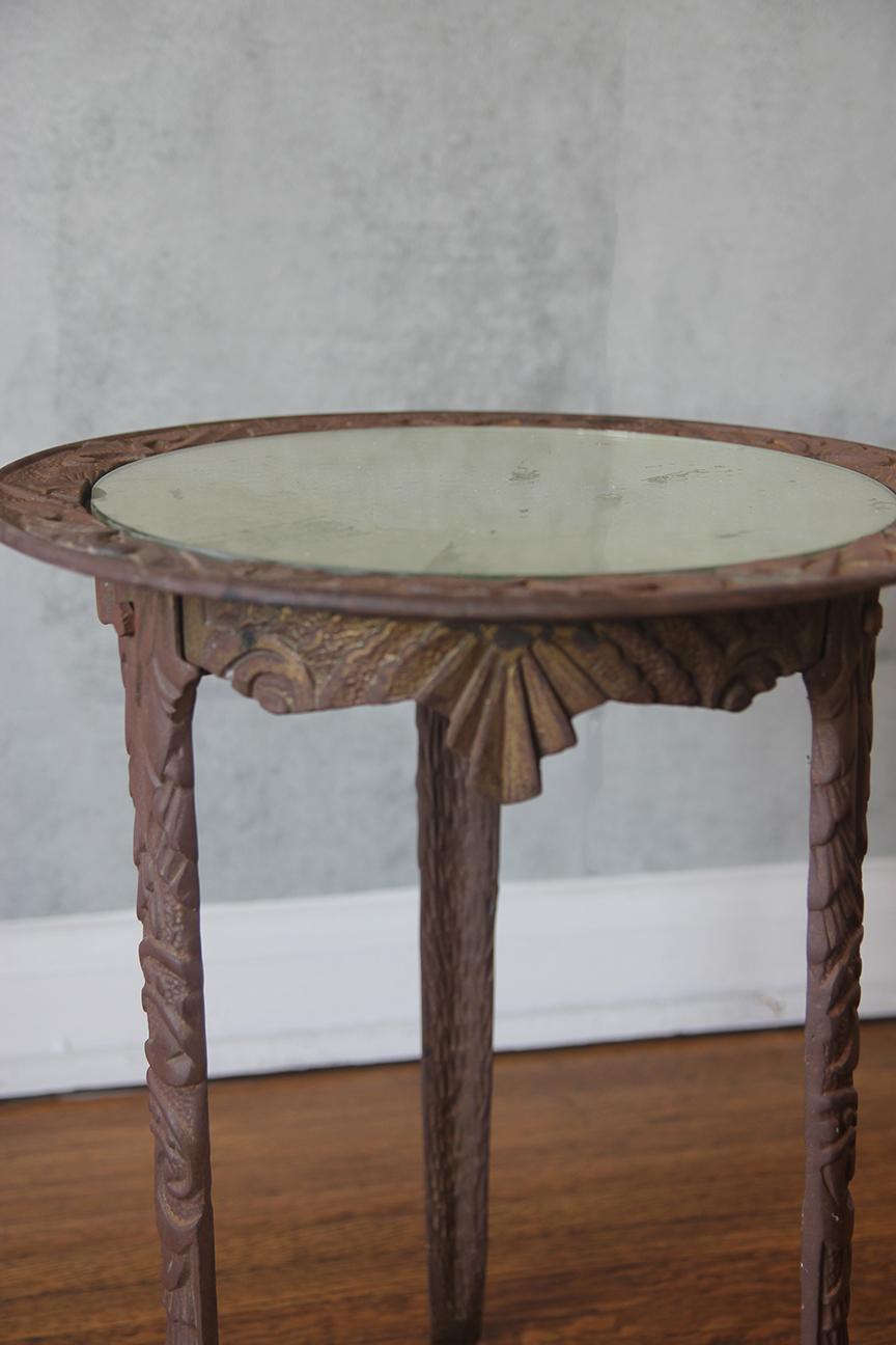 Miroir Table de pub néoclassique du 19ème siècle avec plateau en miroir en vente
