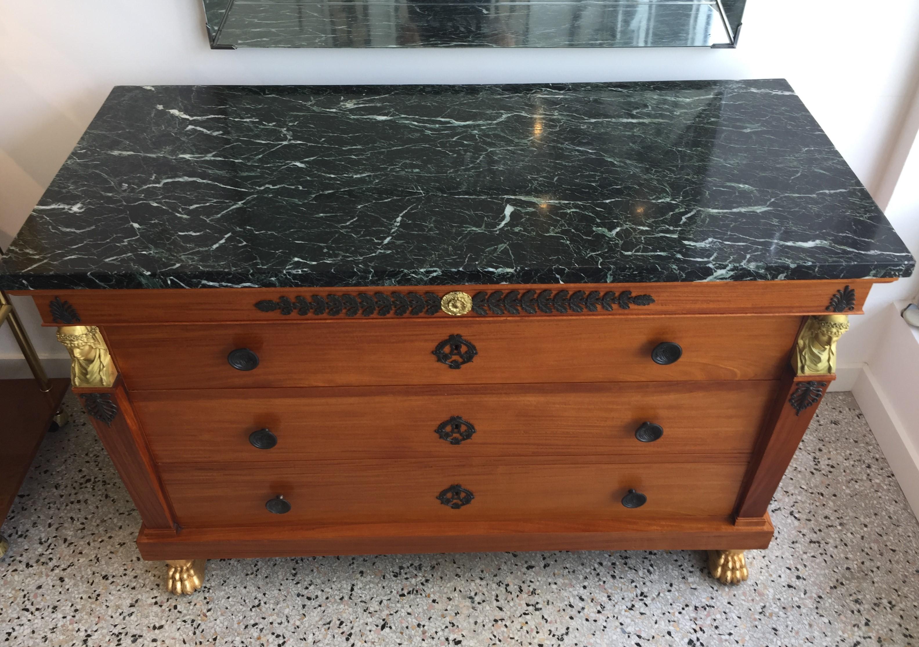 19th Century Neoclassical Chest of Drawers with Marble Top 5