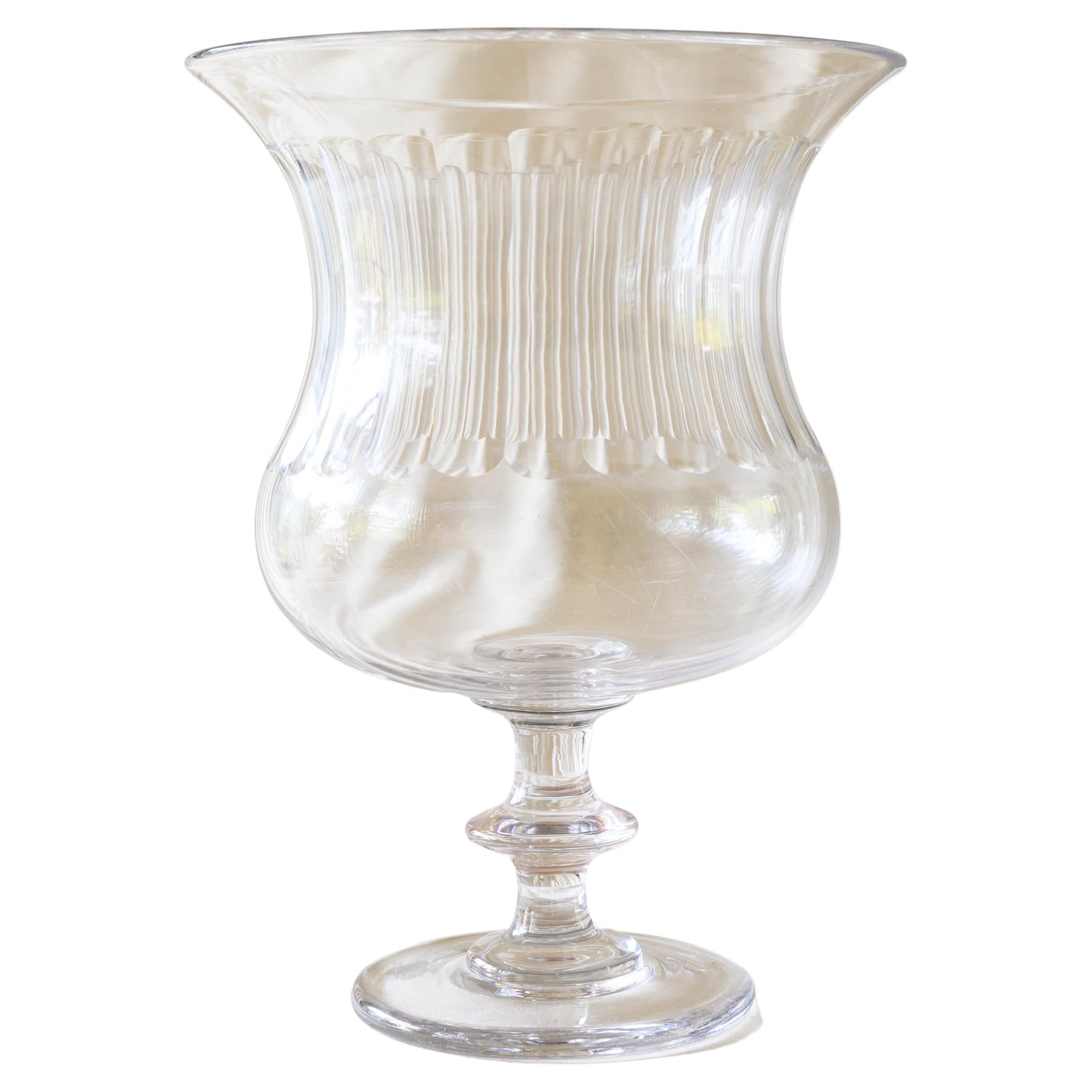 19th Century Neoclassical Crystal Baluster Urn