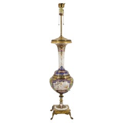19th Century Neoclassical Enameled Sevres Vase Mounted as Table Lamp