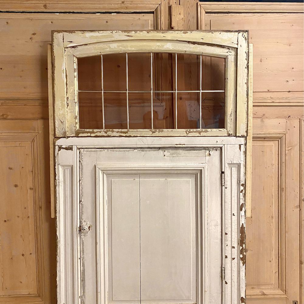 Late 19th Century 19th Century Neoclassical Exterior Door with Transom and Jamb For Sale
